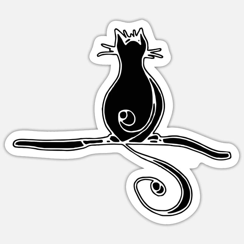 Le chat - Sticker taille S (10 x 10 cm) - blanc mat