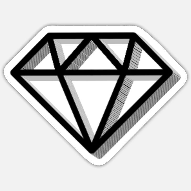 diamant symbole - Sticker taille S (10 x 10 cm) - blanc mat