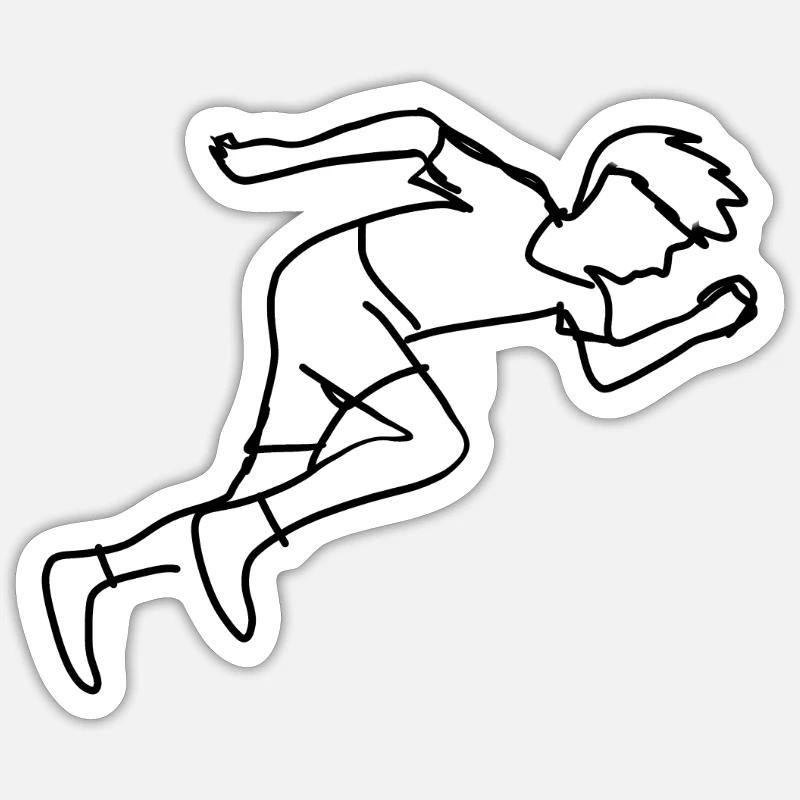 course sport - Sticker taille S (10 x 10 cm) - blanc mat