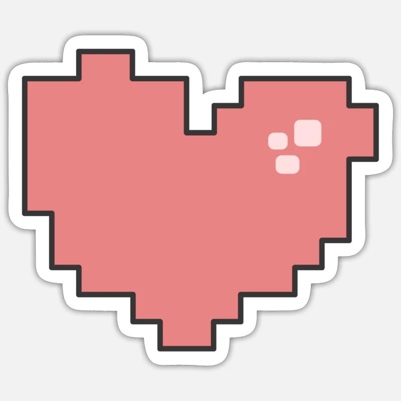 Cœur Pixel Sticker taille S (10 x 10 cm)