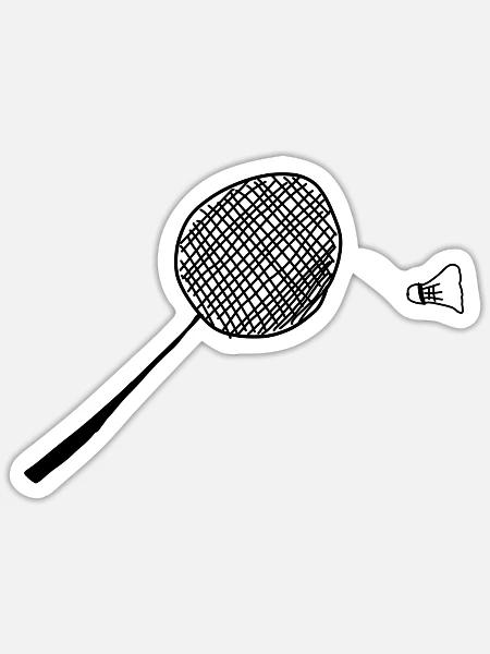 Tennis Federball - Sticker Größe S (10 x 10 cm) - Mattweiß