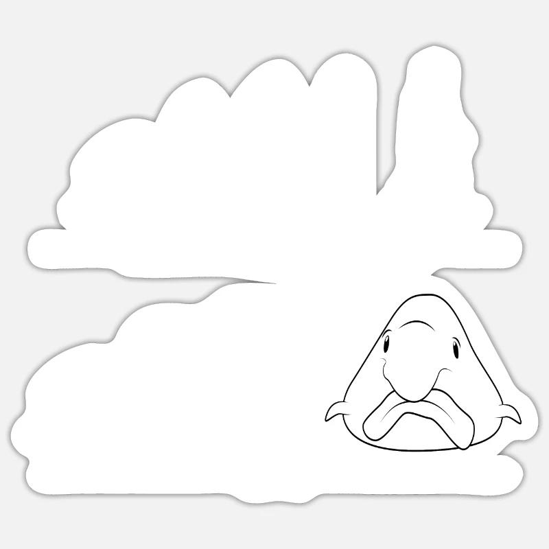 Les autres et je l’évolution Blobfisch drôle Sticker taille S (10 x 10 cm)