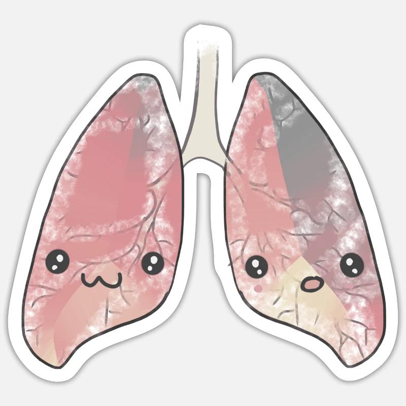 Lung organ - Sticker size S (10 x 10 cm) - white matte