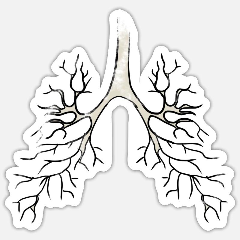 Bronchien Anatomie Sticker Größe S (10 x 10 cm)