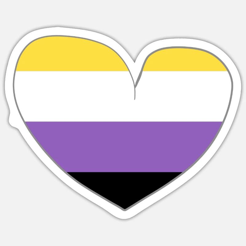 nonbinary heart Sticker size S (10 x 10 cm)