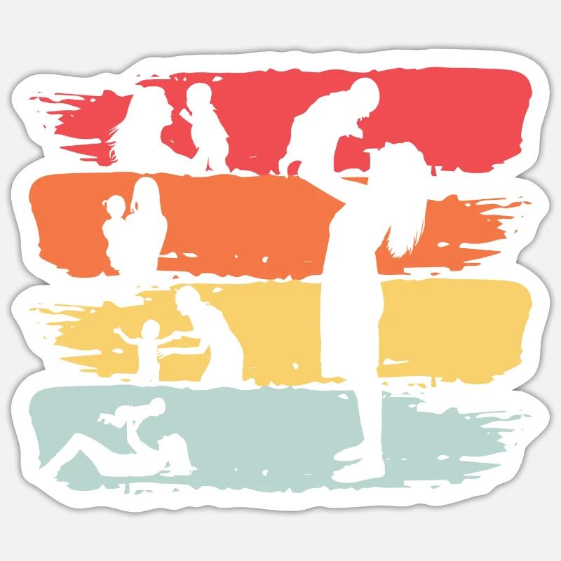 Mama Retro - Sticker size S (10 x 10 cm) - white matte