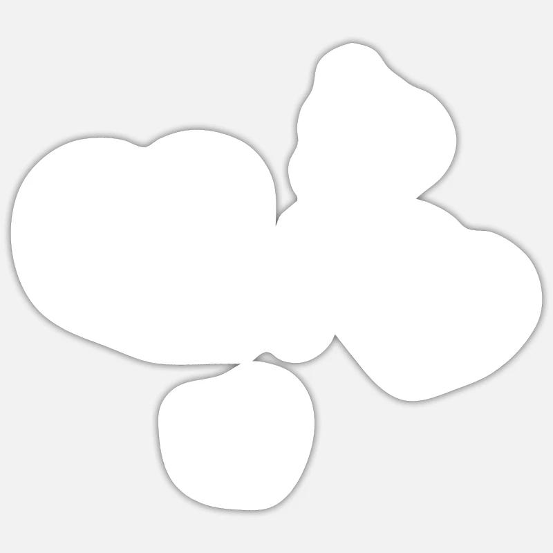four hearts - Sticker size S (10 x 10 cm) - white matte