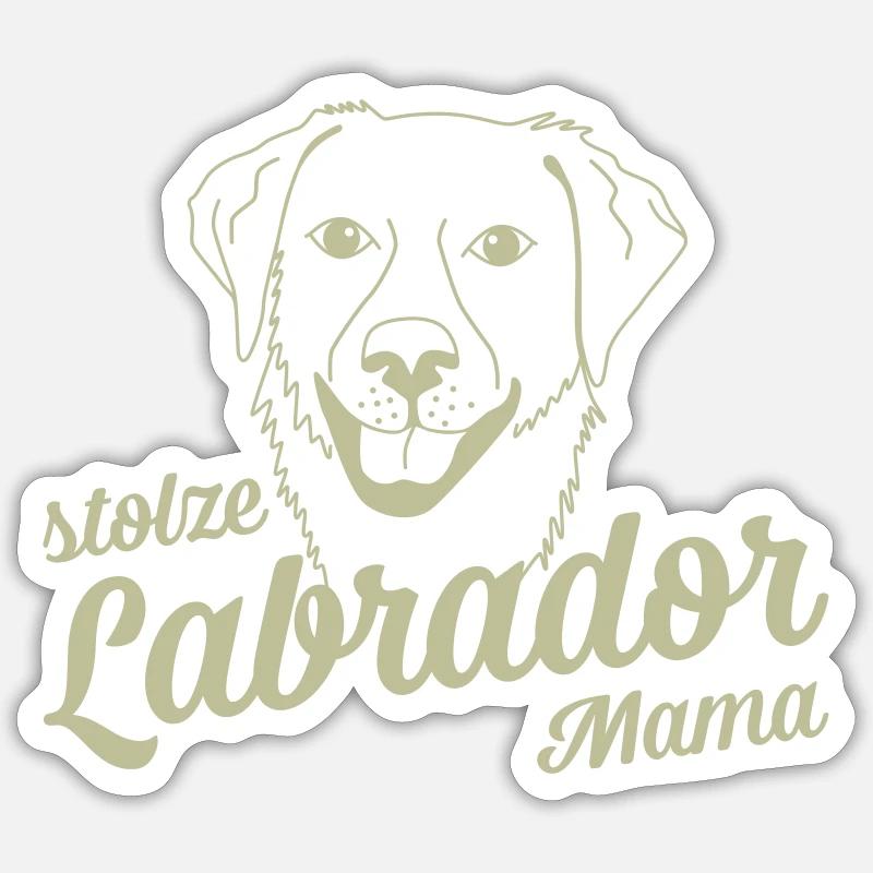 Stolze Labrador Mama - Sticker Größe S (10 x 10 cm) - Mattweiß