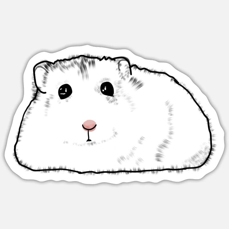 Hamster Animals Dwarf Hamster - Sticker size S (10 x 10 cm) - white matte