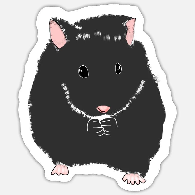 Hamster Tier - Sticker Größe S (10 x 10 cm) - Mattweiß