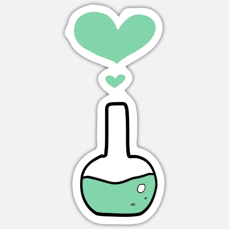 Chimico chimico kolben - Sticker formato S (10 x 10 cm) - bianco opaco