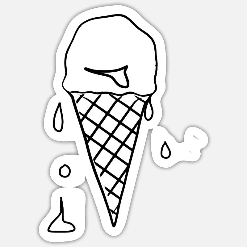 Eiscreme Eis - Sticker Größe S (10 x 10 cm) - Mattweiß