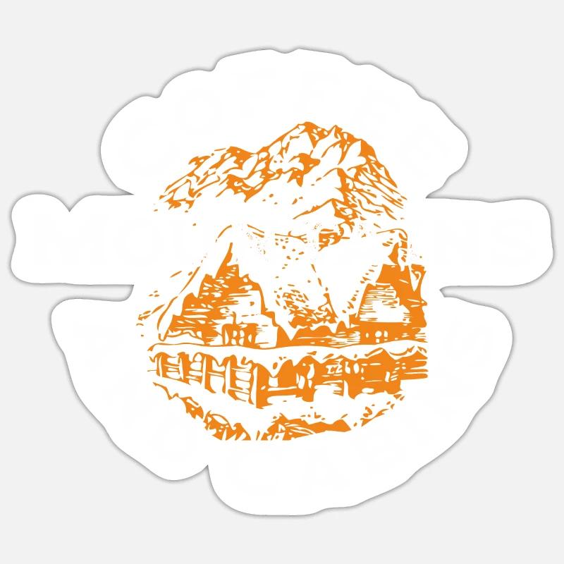 coffee mountains and cabins 2 - Sticker size S (10 x 10 cm) - white matte