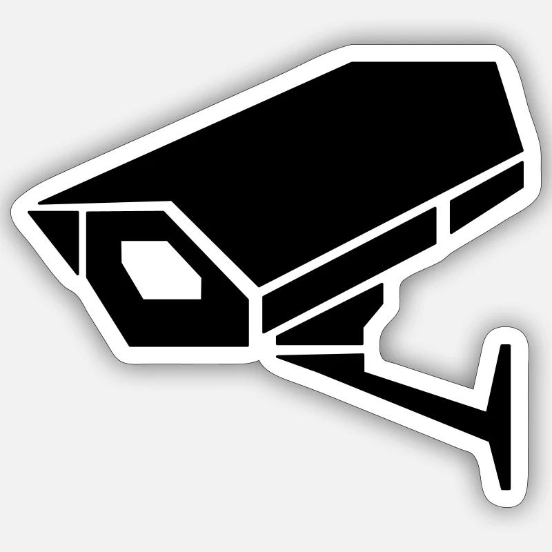 Caméra de surveillance - Sticker taille S (10 x 10 cm) - blanc mat