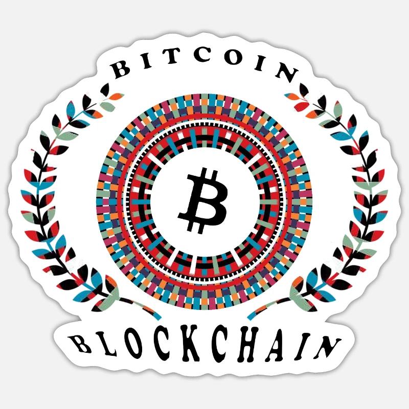 Bitcoin Blockchain - Sticker size S (10 x 10 cm) - white matte