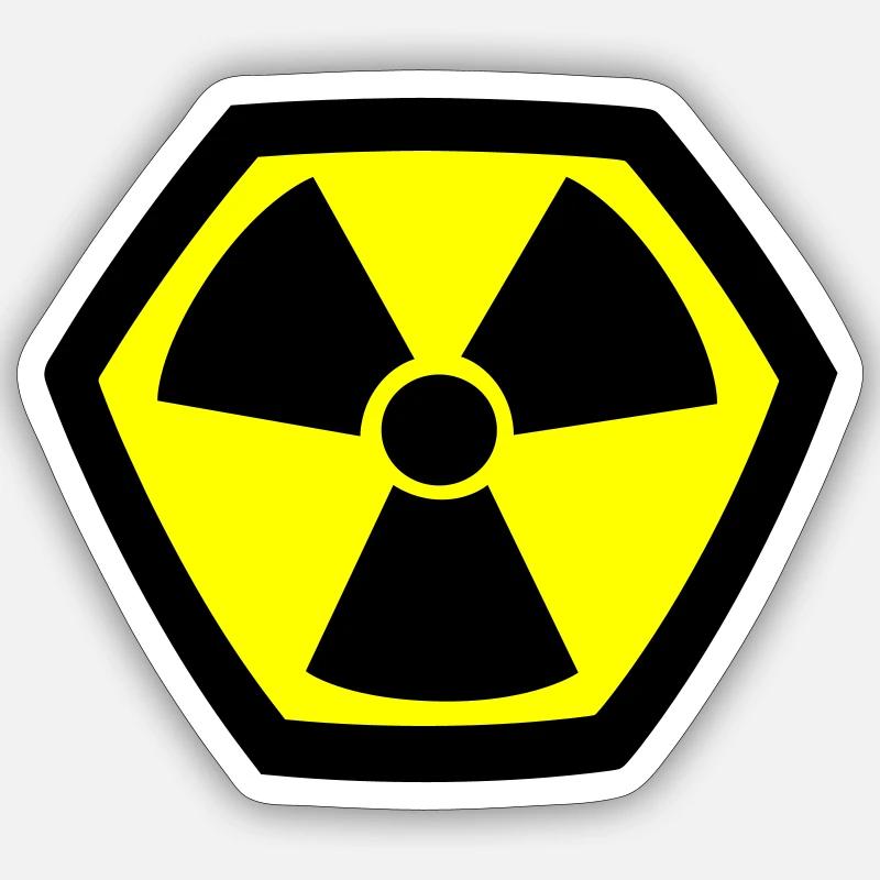 Nuklear Atom Symbol Superheld Radioactive Symbol Sticker Größe S (10 x 10 cm)