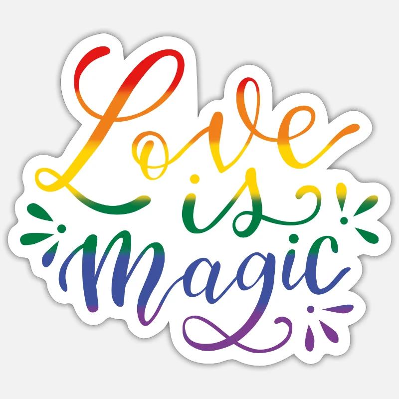 Love is magic - Sticker Größe S (10 x 10 cm) - Mattweiß