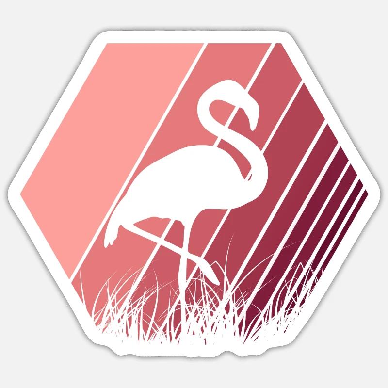 Flamingo - Sticker Größe S (10 x 10 cm) - Mattweiß