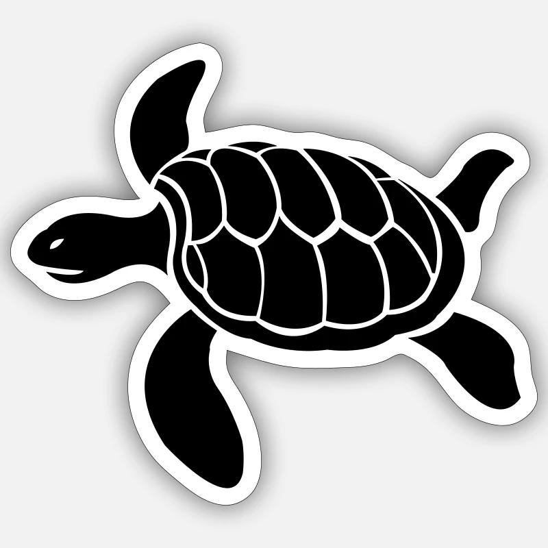 turtle - Sticker size S (10 x 10 cm) - white matte