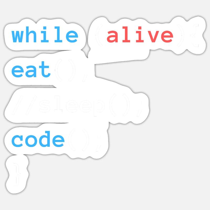 Eat Sleep Code | Programmierer Design Sticker Größe S (10 x 10 cm)