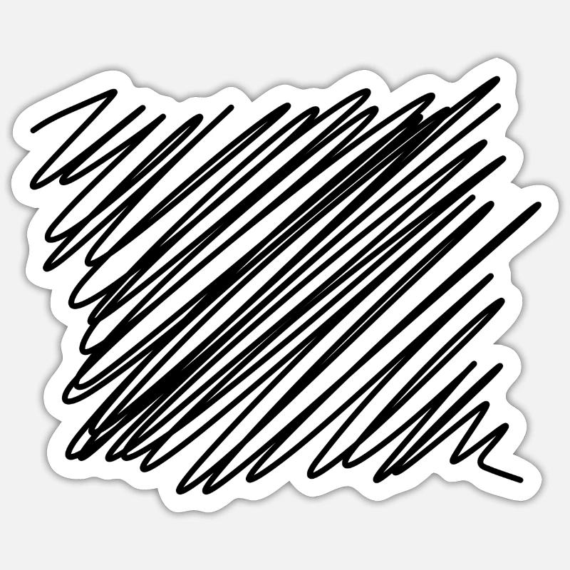 Dessin de lignes - Sticker taille S (10 x 10 cm) - blanc mat