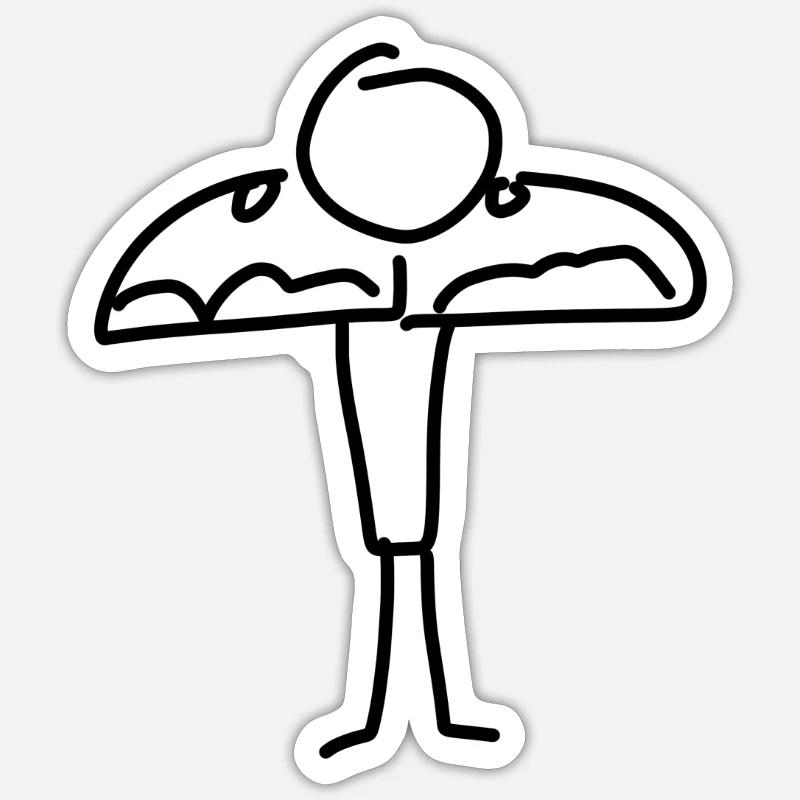 Strong muscles - Sticker size S (10 x 10 cm) - white matte