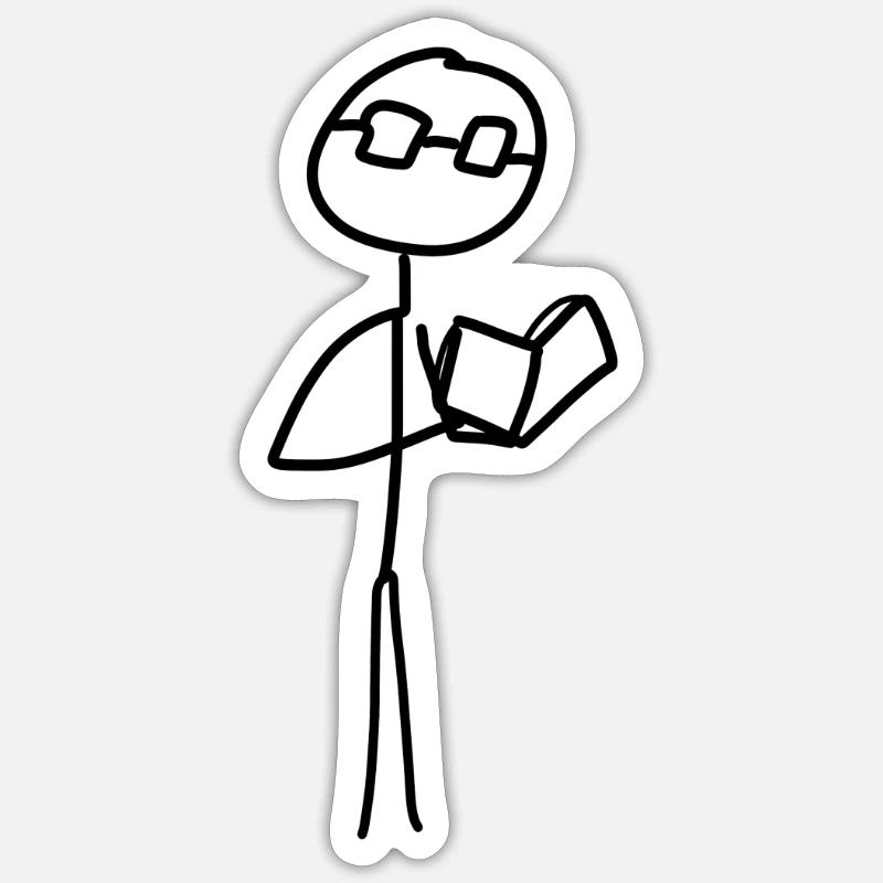 Buch lesen - Sticker Größe S (10 x 10 cm) - Mattweiß