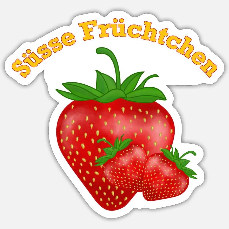Süsse Früchtchen, Erdbeeren Sticker Größe S (10 x 10 cm)