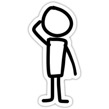 Homme homme - Sticker taille S (10 x 10 cm) - blanc mat - Devant