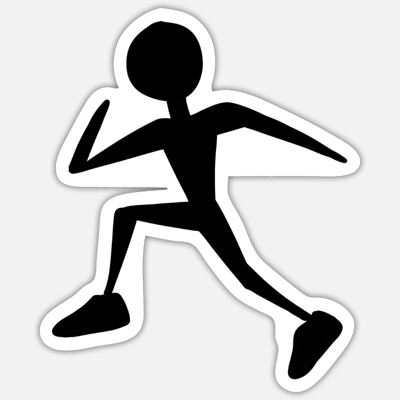 coureurs - Sticker taille S (10 x 10 cm) - blanc mat