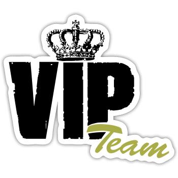 vip team - Sticker Größe S (10 x 10 cm) - Mattweiß - Vorne