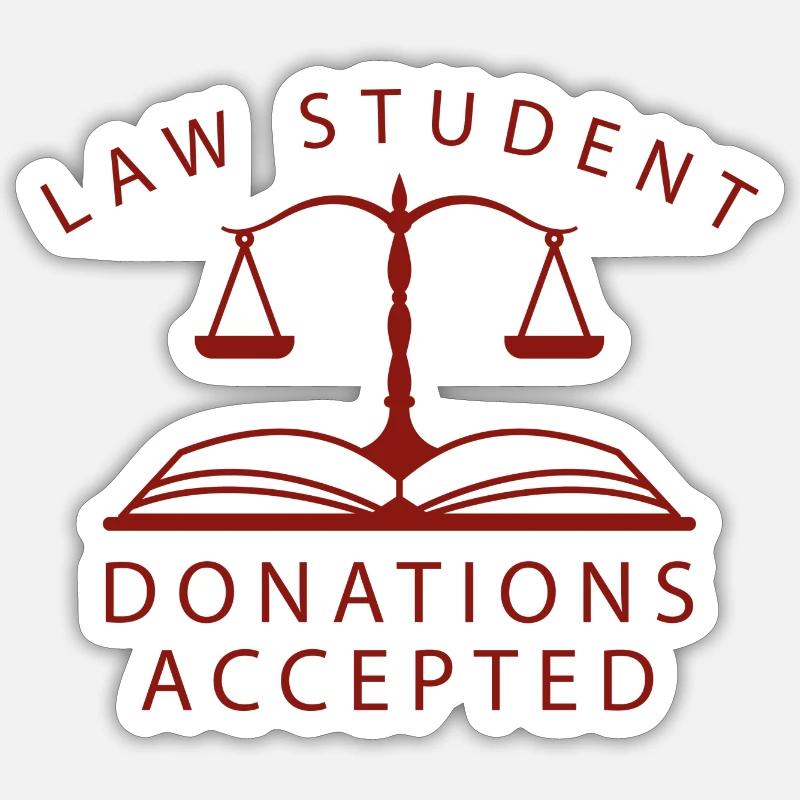 Law Student Donations Accepted - Sticker size S (10 x 10 cm) - white matte