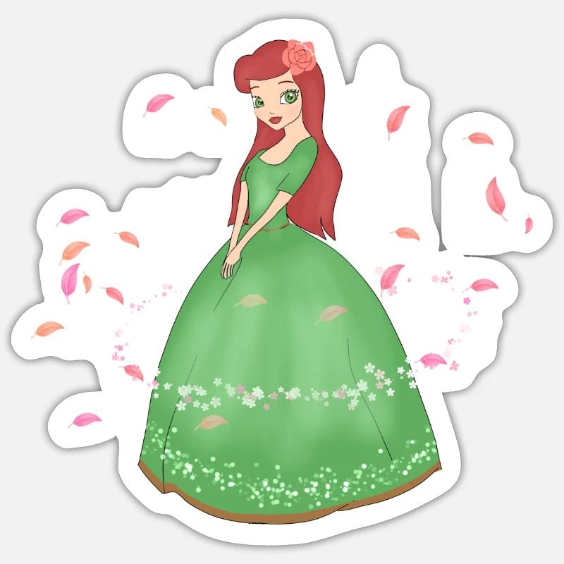 Prinzessin Mädchen - Sticker Größe S (10 x 10 cm) - Mattweiß