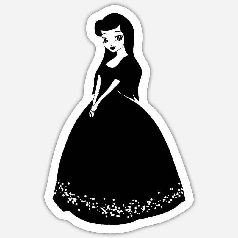 Kleid dunkel - Sticker Größe S (10 x 10 cm) - Mattweiß