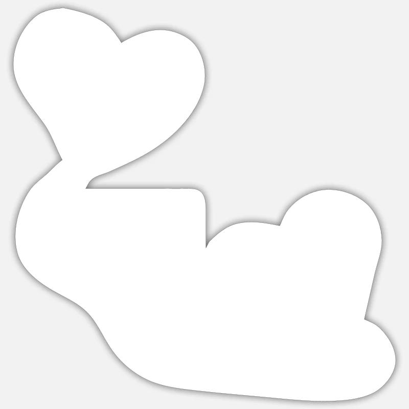 connected hearts - Sticker size S (10 x 10 cm) - white matte