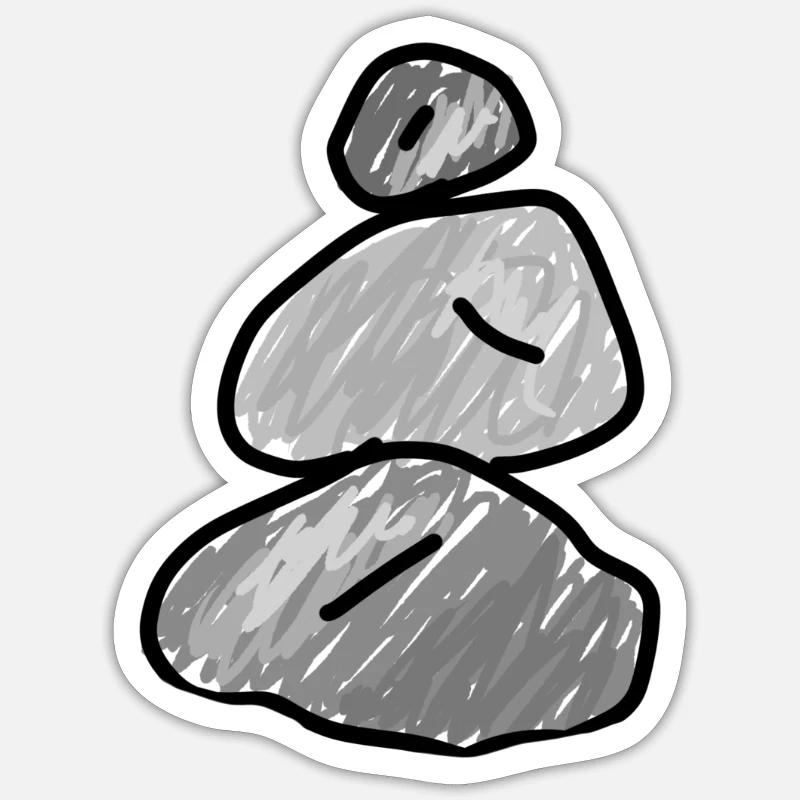 Steine Stein - Sticker Größe S (10 x 10 cm) - Mattweiß