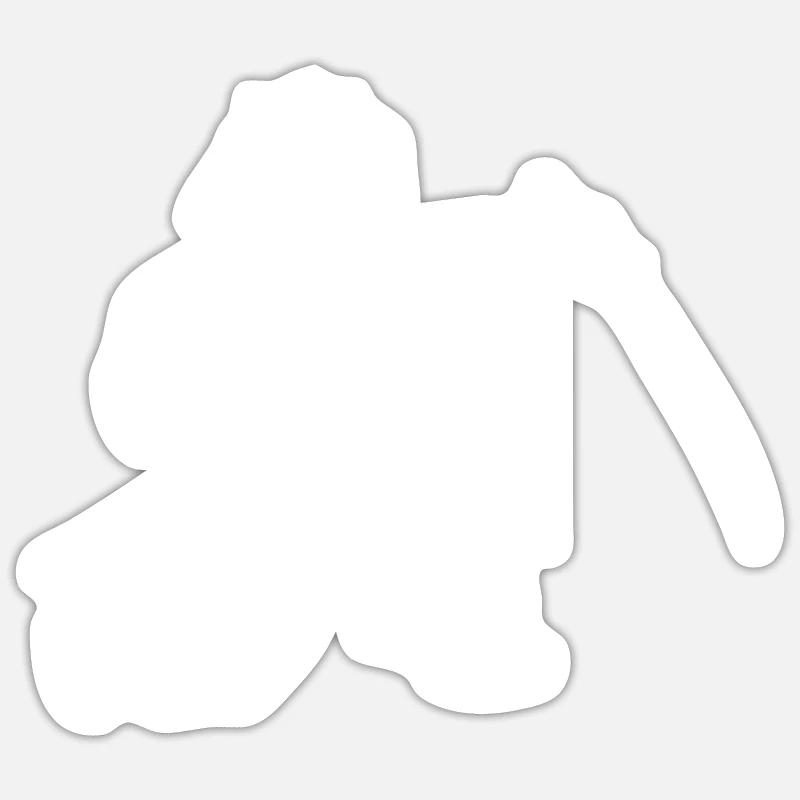 Samurai im Kampf - Sticker Größe S (10 x 10 cm) - Mattweiß