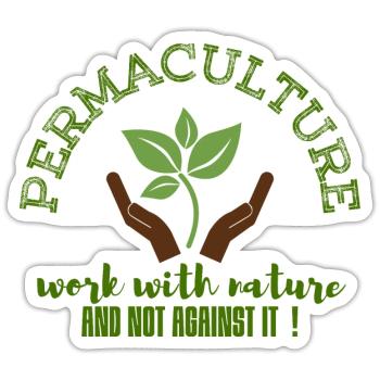 PERMACULTURE work with nature , not against it - Sticker size S (10 x 10 cm) - white matte - Front