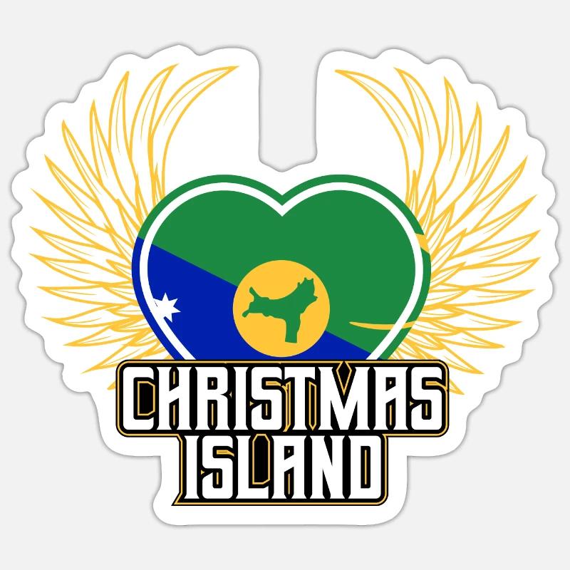 Île de Noël - Sticker taille S (10 x 10 cm) - blanc mat