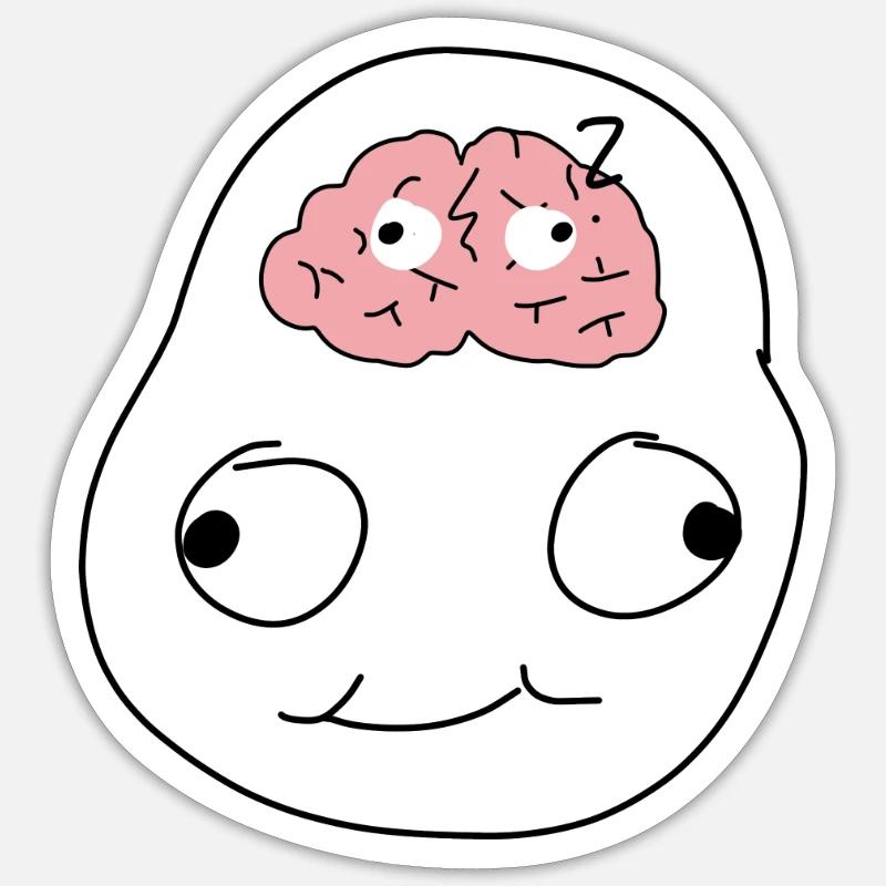 brain funny - Sticker size S (10 x 10 cm) - white matte