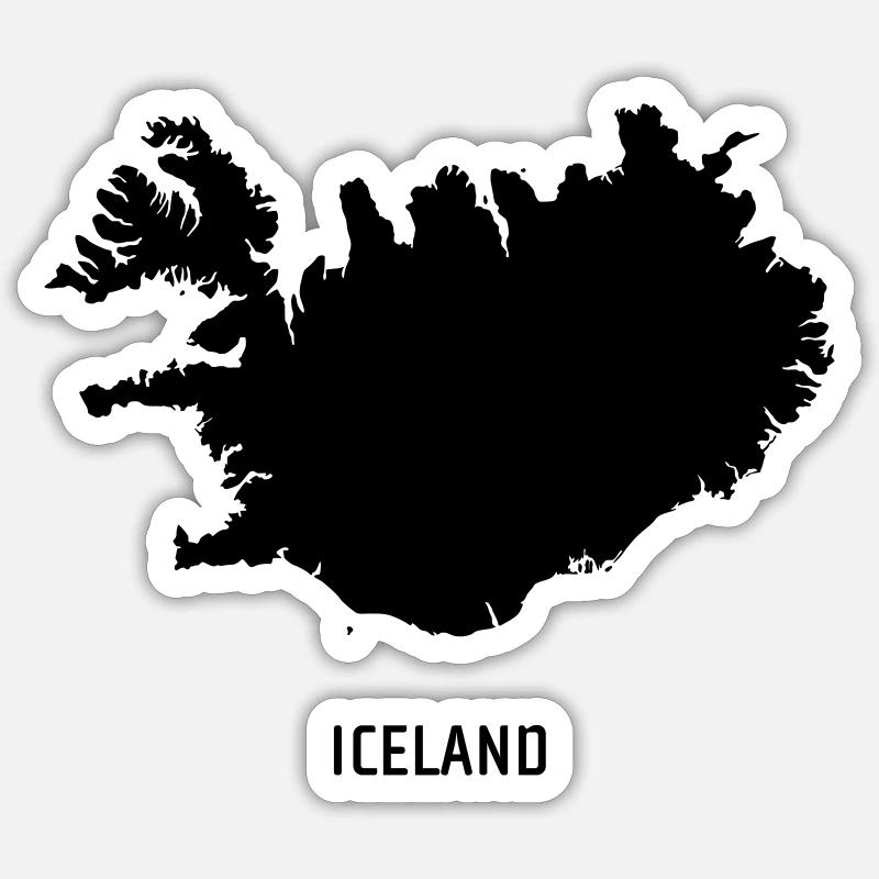 Iceland - Map Map - Sticker size S (10 x 10 cm) - white matte