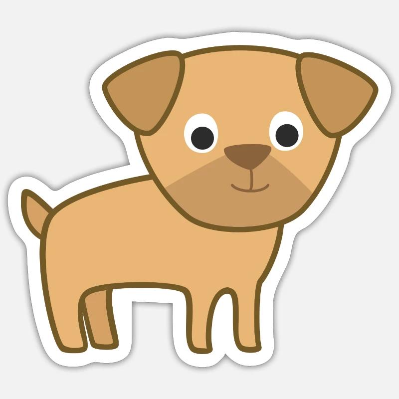 Chien mignon - Sticker taille S (10 x 10 cm) - blanc mat