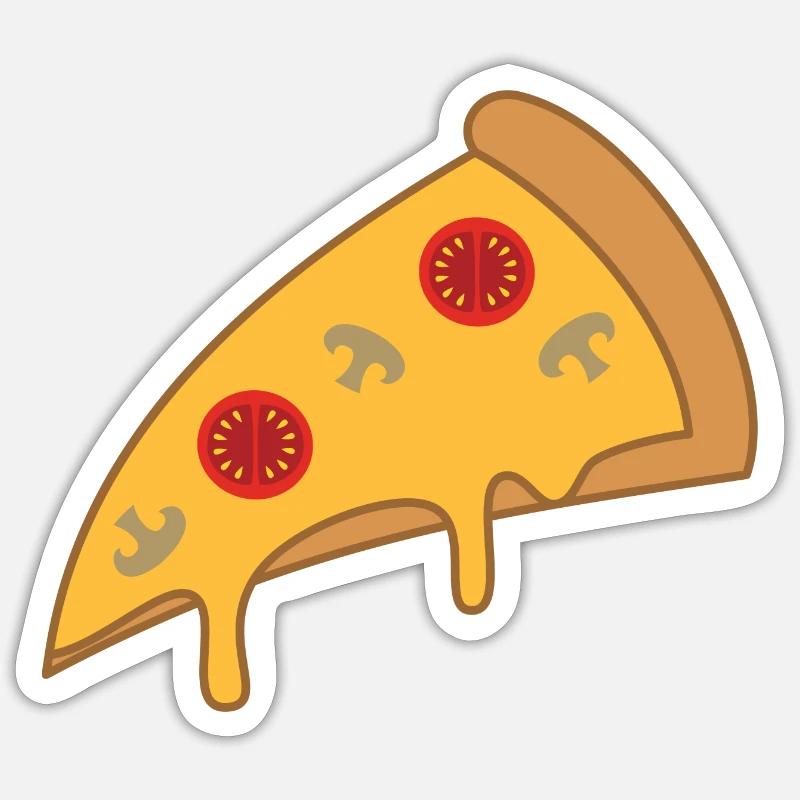 Morceau de pizza - Sticker taille S (10 x 10 cm) - blanc mat