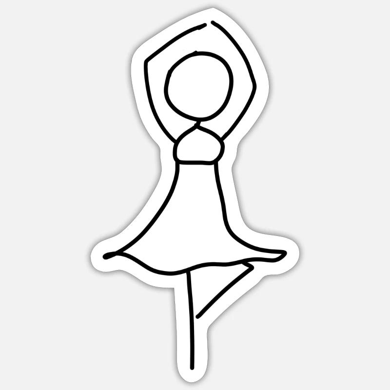 Danseuse danse Sticker taille S (10 x 10 cm)