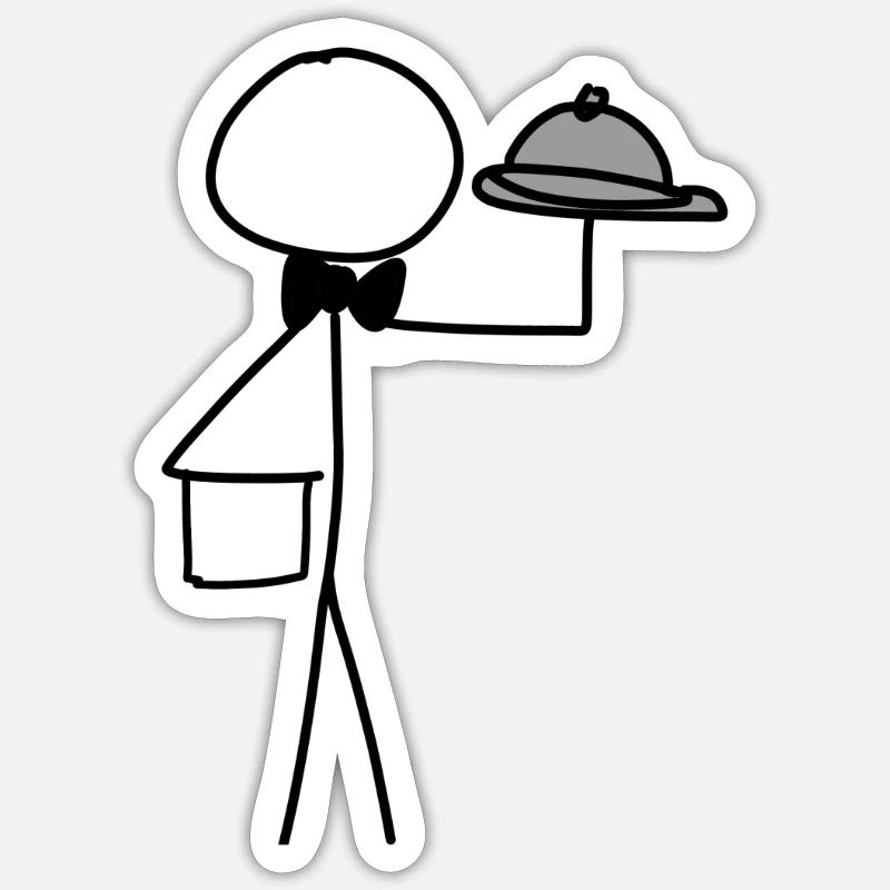 servir le serveur - Sticker taille S (10 x 10 cm) - blanc mat