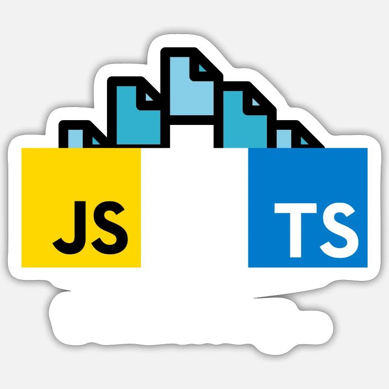 Transfert de Javascript à Typescript - Sticker taille S (10 x 10 cm) - blanc mat
