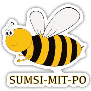 Honigbiene Sumsi Optimismus  - Sticker Größe S (10 x 10 cm) - Mattweiß - Vorne