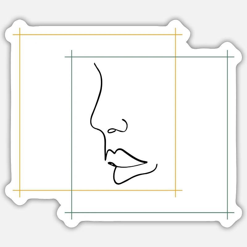 profil - Sticker taille S (10 x 10 cm) - blanc mat