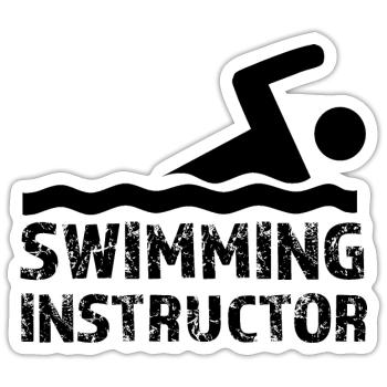 Schwimmlehrer Schwimmkurs Beruf Schwimmtrainer - Sticker Größe S (10 x 10 cm) - Mattweiß - Vorne