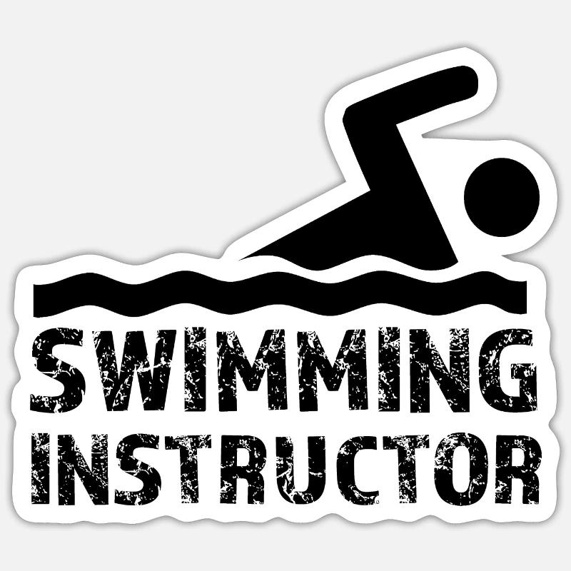 Cours de natation Profession entraîneur de natation Sticker taille S (10 x 10 cm)